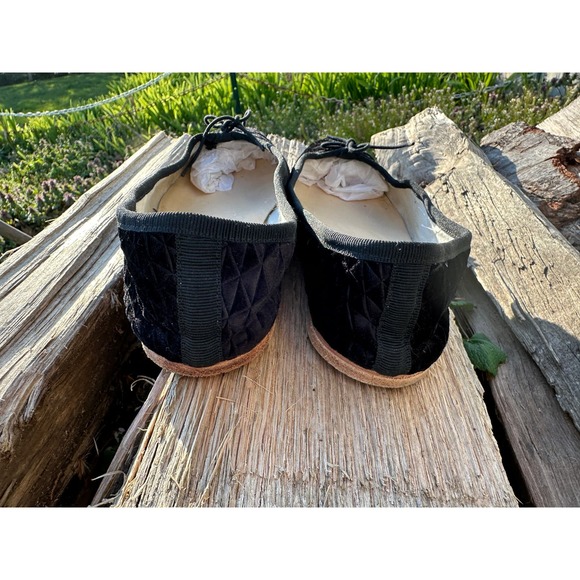 E. Porselli for J. Crew Geo Textured Black Velvet Ballet Flats EU 38 EUC - Picture 5 of 16